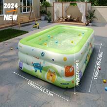 1pc Large Inflatable Home Swimming Pool, 3-Layer Extra Large Space Inflatable Pool, PVC Material, Portable & Foldable, Suitable For Backyard, Garden, Outdoor Water Party, Whole Family Summer Fun, Beach Essentials, Beach Accessories, Pool Float - Multicolor - View 11