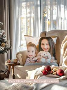 Federa per cuscino personalizzata con stampa fotografica fai-da-te, stampa su un lato con nome di famiglia o coppia, federa per cuscino personalizzata per le vacanze, decorazione per soggiorno, camera da letto, esterno, regalo per famiglia, mamma, amico, divano letto, decorazione della stanza - Multicolore - Visualizzare 3