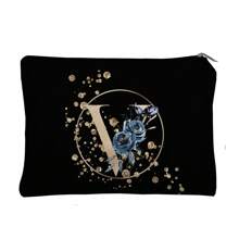1 Pc Cosmetic Bag Makeup Bags Wallet Name Initials A-Z Letter Pattern Toiletry Organizer Pouch Wash Bag Zipper Phone Purse Pencil Pouch Clutch Bag Teacher Gifts Travel Essentials For Women Girl Gift For For Makeup Tools Makeup Brushes Storage Makeup Organizer Make Up Organizer Makeup Storage Makeup Pouch Make Up Pouch