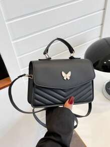 Solid Color Pu Leather Patchwork Bow Design Flap Shoulder Crossbody Square Bag, Bow, Love, Valentine's Day, Romance, Gift For Women's Daily Commute, Shopping, Travel, Party, Girls' Night Out, Holiday, Birthday Gift And Fashion Party. - Multicolor - View 19