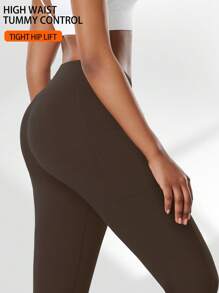 2 stuks V-taille getailleerde taille yogabroek met zijzakken, hoge taille compressietights leggings voor vrouwen, vochtafvoerend, geschikt voor hardlopen, workout, pilates, casual wear