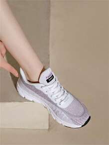 Tênis Casuais Esportivos e Confortáveis para Mulheres, Tênis para Caminhada Leves e Respiráveis com Plataforma de Cunha Bicolor, Sapatos Casuais de Tecido de Verão com Bico Redondo Simples, Sapatos Femininos, Tênis de Plataforma Bicolor e Confortáveis, Sapatos de Caminhada de Malha Respiráveis e de Cunha para Praia e Férias de Verão, Tênis Casuais Minimalistas Leves e de Alta Qualidade para Uso Externo, com Sola Antiderrapante e Durável