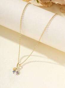 1 pieza Collar de mujer de plata de ley 925 con cuentas de circonita brillante, un regalo de aniversario precioso para la novia