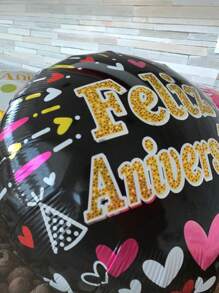 Happy Birthday Metallic Balloon Party Decoration Decorative Balloons For Birthday Party Surprises Decoration Balloon 40cm - CHÚC MỪNG SINH NHẬT 45CM - ĐEN 1 CÁI - Xem 3