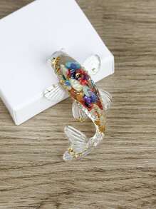 1个迷你小鱼桌面摆件，复古个性化锦鲤鱼，微景观树脂工艺品，适合作为送给朋友的小礼物 - 彩色 - 查看 12