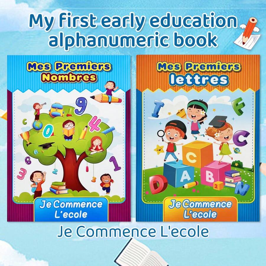 16 Pages Handwritten French Vocabulary Learning Materials, Early Learning Aids To Improve Writing Skills And Cognitive Abilities. Learning Gift - Multicolor - View 1