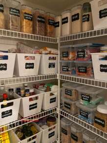 120pcs/Roll (Optional With Pen)Chalkboard Glass Jar Label Stickers, Reusable Black Waterproof Label Stickers, Wavy Shape Labels For Kitchen & Pantry Organization, Great For Containers, Jars, Spices And Food Storage ﻿ - Multicolor - View 5