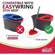 HOMEXCEL Mop Replacement Heads Compatible With O-Cedar EasyWring Spin Mops 3 Pack-Washable Microfiber Spin Head Refills-Easy Cleaning Mop Head Replacement - 8 - 查看 3