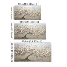 Tranh in nghệ thuật trừu tượng cây cối 2D hiện đại, nghệ thuật tối giản cây nâu, trang trí tường phong cảnh đương đại không có khung cho phòng khách, phòng ngủ, nhà bếp, không có khung - Màu be - Xem 3