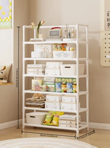 1pc 3-7 Tier Easy Storage Rack, Multi-Layer Snack Organizer Shelf, Large Capacity Freestanding Storage Rack For Bedroom, Apartment - Multicolor - View 21