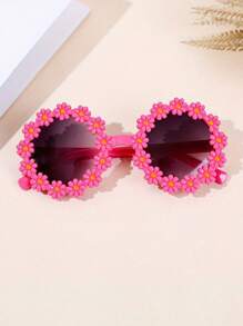 6pcs Cute Floral Girl Fashion Glasses, Charming Floral Fashion Glasses For Girls, Suitable For 3-14 Years Old Boys And Girls With Flower Frames, Fashionable Kids Fashion Glasses For Holiday, Travel, Party And Photo Decoration