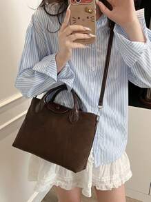 Vintage Minimalist Large Capacity Outdoor Commuter Handbag, Versatile Simple High-Quality New Fashion Shoulder Crossbody Bag, Niche Super Popular Refined Elegant Casual Tote Bag