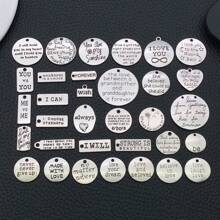 1pack Wholesale Bulk Inspiration Words Charms Inspirational Message Charm Pendants For Necklace Bracelet DIY Jewelry Making Crafting Accessory - Antique Silver - View 11