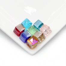 2/3/4/6mm Square Glass Beads, AB Color Crystal Glass Beads, DIY Bracelet Necklace Jewelry Handcraft Supplies