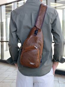 1pc Waterproof Multi-Function Sling Bag For Men - Fashion Chest Pack, Lightweight Messenger Bag, Suitable For Casual, Daily Use - Fashionable, Versatile Shoulder Bag Purse Vintage Side Bags For Men - Multicolor - View 8