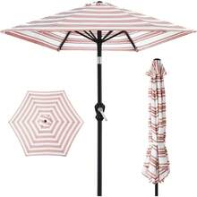 Best Choice Products 10ft Outdoor Steel Polyester Market Patio Umbrella W/Crank, Easy Push Button, Tilt, Table Compatible - Tan