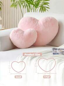 Heart Pillow, Soft Pink Heart Shaped Pillow, Cute Faux Rabbit Fur Room Decorative Throw Pillow, Suitable For Bedroom Sofas And Beds, A Wonderful Summer And Fall Gift For Family And Friends