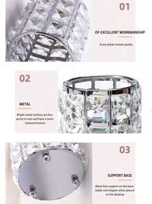 1 pieza Soporte de lujo europeo para pinceles de maquillaje de cristal, taza de almacenamiento con forma redonda y creativa