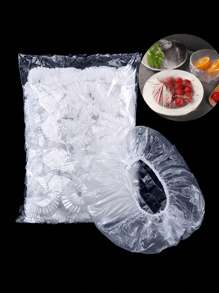 500er Pack bunte Einweg-Lebensmittelabdeckungen, PE-Kunststoff Schüssel- & Tütenabdeckungen für frische Lagerung | Küche, Camping, Strandparty Zubehör | wiederverwendbar, auslaufsicher (Mehrfarbig)