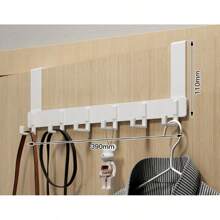 1pc Over The Door Hooks, Clothes WallHook 7 Hooks Coat Towel Hanger Rack, ForDoor Back Kitchen Bathroom Organizer,Aesthetic Room Decor, Home Decor, KitchenAccessories.Bathroom Wall Mount Hang On TheDoor Cabinet Cupboard Metal Sandblasted