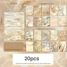 20 张水波和浮光系列 DIY 剪贴簿纸质用品美学纸质用品装饰纸材料用于 DIY 剪贴簿日记相册工艺品，适用于成人和青少年的书写绘画旅行日记 DIY 艺术工艺品、剪贴簿计划器子弹（粉色、蓝色、金色、紫色、灰色、绿色） - 彩色 - 查看 10