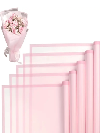 10/20/40pcs Translucent Flower Wrapping Paper, Solid Color Matte Flower Bouquet Black Border Waterproof Flower Gift Wrap For DIY Crafts, Suitable For Valentine's Day, Mother's Day, Wedding, Birthday, Graduation, Bridal Shower, Anniversary
