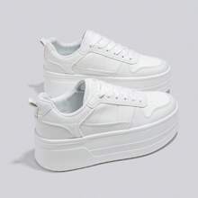 Alan Vincent [Thick Sole Heightening Series]Spring Break 2025 New Style Casual Shoes For Women, Ladies Platform Shoes, White Shoes, Comfortable Sneakers, Increase Height By 6cm, Party Shoes, Suitable For Short Women Sport Style