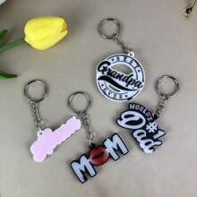1pc Mom Dad Keychain Collection Silicone Mold DIY Father's Day Mother's Day Pendant Silicone Mold Keychain Hang Epoxy Resin Silicone Mold - X0593 - View 4