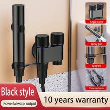 Stainless Steel Deluxe Two-Way Water Outlet Toilet Companion, Dual Control Powerful Flush Valve, Designed For Narrow Bathroom Space - Multicolor - View 1