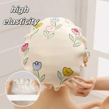 Women's Waterproof Shower Cap, Double-Layer Bath Cap For Home Use, New Thicker Hair Mask Design, Resistant To Moisture And Grease Home Bathroom Decor