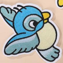 1 Paar blaue süße Vogel Stickerei Stoffflicken, DIY Kleidung & Taschen Dekor Applikation