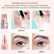 2-In-1 Electric Eyebrow And Nose Hair Trimmer, Rechargeable USB Battery Operated, Multipurpose Body Hair Removal Tool, Professional Automatic Brow Shaping Pen