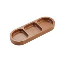 1pc Wooden Compartment Seasoning Tray, Multi-Size Serving Dish, Snack Plate, Jewelry Storage Tray, Home Use
