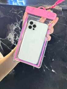 Minimalist Solid Color Phone Pouch, Crossbody Strap Waterproof Phone Bag, Universal Touchscreen Protector For Swimming And Diving, Portable Waterproof Phone Case For Travel, PVC Material, No Battery Required, Suitable For Rainy Days, Diving, Surfing, Swimming Phone Storage