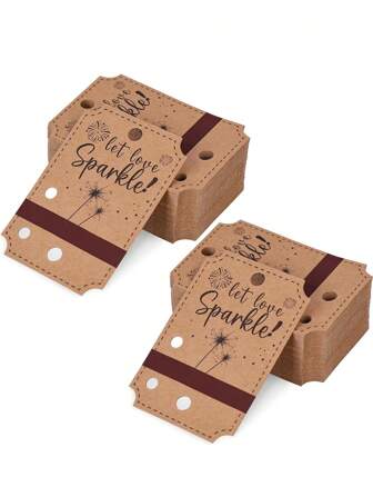 10 件/套婚礼送礼标签，内置匹配转发，乡村风格“让爱闪耀”装饰工艺纸封面，适用于盛大仪式退出、周年纪念、派对、毕业礼物、订婚活动