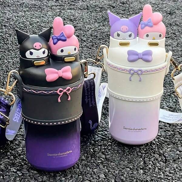 Sanrio Sanrio (550ml/18.6oz) in acciaio inossidabile 316 con capacità elevata e cannuccia isolata - Tazza da viaggio per auto e ambienti esterni - Tazza con tema personaggio Sanrio per tutte le stagioni - Regali ideali per la famiglia - Senza BPA