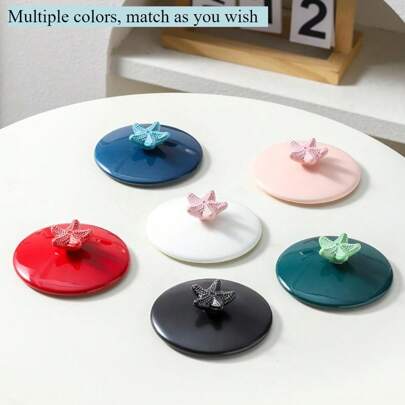 Brand New Universally Designed Ceramic Starfish Lid, Glass Cup Lid, Tea Cup Lid, Large Diameter Ceramic Cup Dust Cover, Heat-Resistant Ceramic Cup Lid