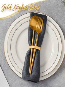 6/2/1 pieza Anillos para servilletas con forma de arco, soporte para servilletas en forma de D dorado para hombre y mujer, reutilizable para reuniones familiares, banquetes, hebillas metálicas para servilletas para decoración de mesa, suministros para fiestas y celebraciones, decoración de mesa navideña, regalos para fiestas festivas