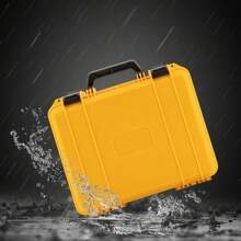 Portable Yellow Plastic Watch Box With 12 Compartments, Stainless Steel Lock Hole, Rounded Corners, 100kg Capacity For Watch Storage And Travel Back To School Dormitory Storage - Yellow - View 6