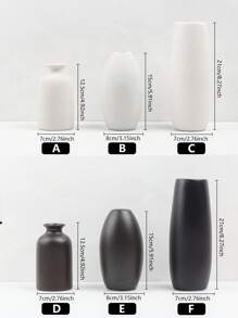 1 件黑色/白色陶瓷花瓶-花瓶干花花瓶适用于现代家居装饰，适合门厅客厅壁炉卧室厨房，可作为精美礼物 - 彩色 - 查看 2