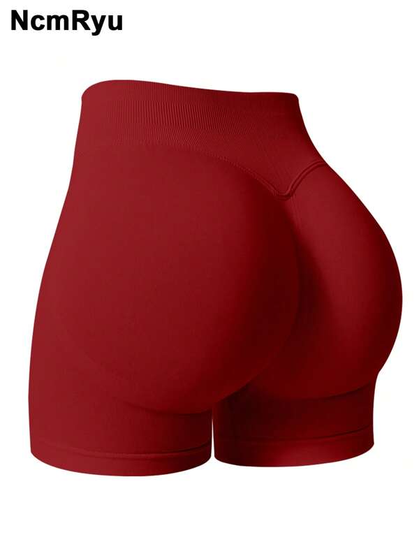 NcmRyu Women's Seamless Butt Lifting Shaping Gym Sports Shorts