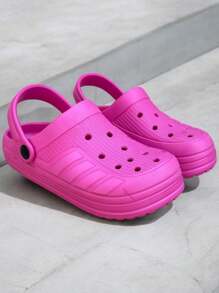 Basic Clog Style Clog Sandals. Women's Strap Sandals - Hot Pink - View 5