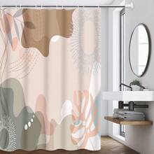 Juego de 1/4 cortinas de baño impermeables con estampado bohemio, que incluye alfombrilla y tapa de váter a juego. Diseño abstracto medieval con elementos geométricos, hojas y plantas de colores. Ganchos incluidos. Material de poliéster lavable. Perfecto como regalo del Día de la Madre, regalo personalizado para mamá, regalo de última hora, ideas del Día de la Madre, regalos del Día de la Madre Domingo, tarjetas hechas a mano para mamá, mejores regalos del Día de la Madre por menos de $50