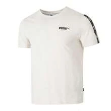 Puma ESS No. 2 Logo Tape Tee 男士运动服跑步健身训练透气短袖T恤 692484-87 - 白色 - 查看 1