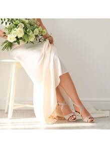 Women Wedge Sandals Adjustable Ankle Strap Open Toe Platform Low Wedge Work Valentine's Day Wedding Party Dating Prom Pump Wedge Sandals - Gold - View 4