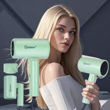 Hatteker 1pc Foldable Multi-Speed Temperature Control Adjustment Hair Dryer - EU F Type Plug(220-240V) - View 11