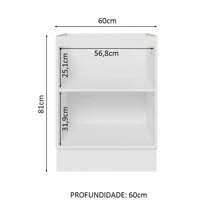 Gabinete Bajo Cocina Madesa Lux 60cm Sin Encimera Color Blanco/Negro - Blanco y Negro - Ver 3