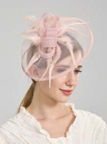 1 bucă pălărie fascinatoare pălărie cu pene, ceai, petrecere, curse de cai pentru femei, pălărie Kentucky Derby pentru femei și fete