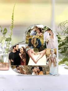 1pc Personalized Photo Heart Shape, Acrylic Photo Block, Photo Collage, Heart Collage, Photo Gift, Personalized Gift Gifts Birthday Graduation, Multi-Functional, Durable, Ornamental, Reusable, Exquisite, Stylish, High-Quality, Colorful, Modern, Custom, Personalized, Unique, Ideal Gifts For Him For Valentine's Day, For Mother's Day, For Birthdays, For Father's Day, For Graduation, For Weddings, For Housewarming,Graphic Print,Christmas Gift Supplies - Multicolor - View 4