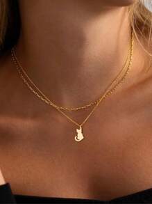 Minimalist Elegant Stainless Steel Plated 18K Gold Non-Fading Smooth Hollow Airplane Necklace Airplane Pendant Necklace For Women